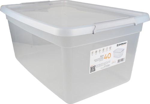 DONAU Home opbergdoos, 40 liter, transparant