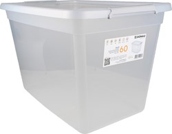 DONAU Home opbergdoos, 60 liter, transparant