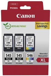 Canon inktcartridge 2 x PG-545XL + 1 x CL-546XL, 300 - 400 pagina's, OEM 8286B013, 4 kleuren