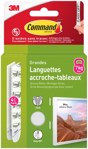 Bevestigingsstrip Command groot klik vast 7,2kg wit