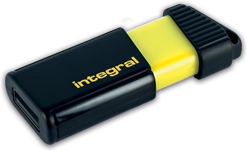 Integral Pulse USB 2.0 stick, 64 GB, zwart/geel-2