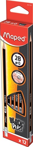 Maped potlood Black'Peps 2B, met gum-2