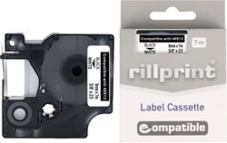 Rillprint compatible D1 tape voor Dymo 40913, 9 mm, zwart op wit
