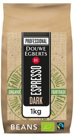 Douwe Egberts koffiebonen Espresso Dark Roast, bio & fairtrade, pak van 1 kg
