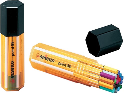 STABILO point 88 fineliner, Big Point box, 20 stuks in geassorteerde kleuren