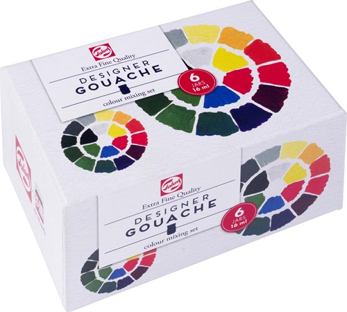 Talens plakkaatverf Extra Fijn flacon van 16 ml, set van 6 flacons in primaire kleuren-2