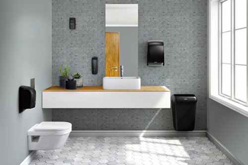 Afvalbak Katrin open inworp 25 liter zwart 92261-2