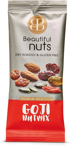 Beautiful Nuts noten, zakje van 50 g, Goji Mix