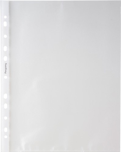 Pergamy geperforeerde showtas, ft A4, 11-gaatsperforatie, gekorrelde PP van 50 micron, pak van 100 stuks