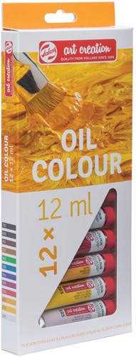 Talens Art Creation olieverf tube van 12 ml, set van 12 tubes in geassorteerde kleuren