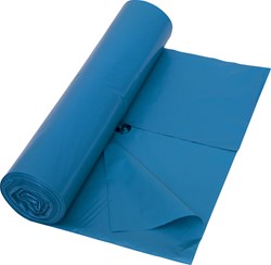 Vuilniszak 42 micron, ft 65 + 50 x 135 cm, 240 liter, blauw, rol van 10 stuks