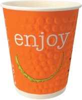 Drinkbeker uit karton voor warme dranken, 200 ml, geassorteerde kleuren, pak van 37 stuks