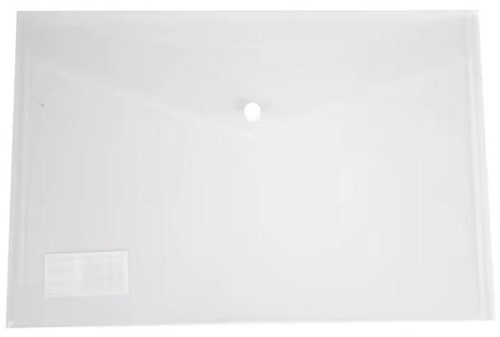 Documentenmap, A3, transparante PP, velcro sluiting, pak van 5 stuks