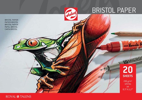 Talens Bristol papier, 250 g, ft 21 x 29,7 cm, A4, blok van 20 vel