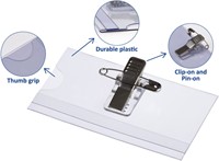 Badge Europel met clip en speld 75x40mm 24st-3