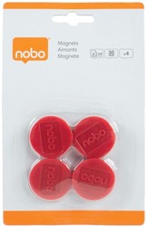 Magneet Nobo 30mm rood 4 stuks