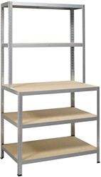 Avasco rek Strong Work, ft 186 x 100 x 60/30 cm, 5 legborden, gegalvaniseerd