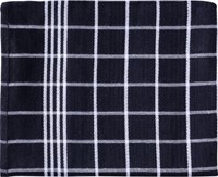 Handdoek Christelle, ft 50 x 70 cm, geruit, zwart, pak van 3 stuks