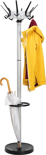 MAUL kapstok caligo metaal, hoogte 175 cm, 32 kledinghaken met parapluhouder, zilver-3