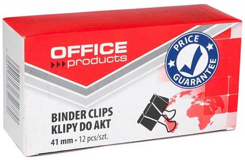 OFFICE products foldbackclip, zwart, 41 mm, doos van 12 stuks