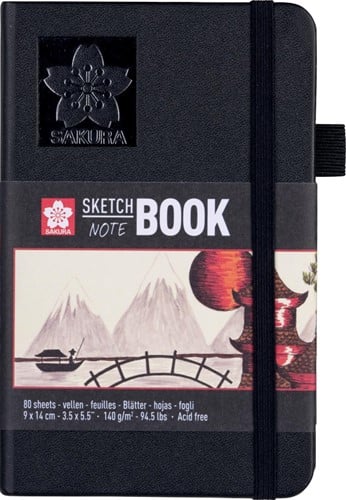Sakura schetsboek, 80 vel, 140 g/m², ft 9 x 14 cm, wit papier