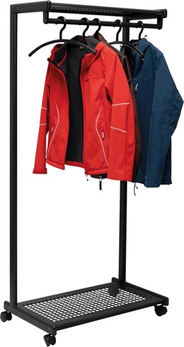 MAUL kledingrek bolero mobiel, ft 78 x 166 x 46 cm, max. 46 kg, 20 kg per stang, zwart RAL9004-3
