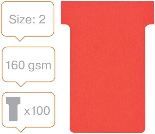T-kaart Nobo nr.2 48mm rood 100 stuks-2