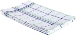 Handdoek Christelle, ft 50 x 70 cm, geruit, groen blauw, pak van 6 stuks