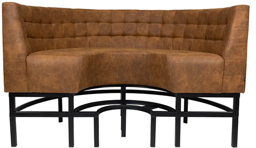 Bank hoog - Half rond 198 cm - Cognac