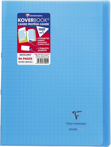 Clairefontaine schrift Koverbook voor ft A4, 96 bladzijden, kaft in PP, seyès, geassorteerde kleuren-2