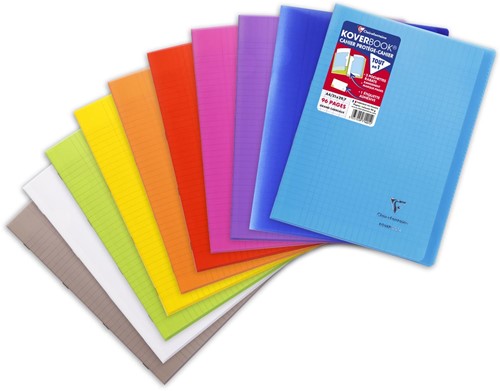 Clairefontaine schrift Koverbook voor ft A4, 96 bladzijden, kaft in PP, seyès, geassorteerde kleuren