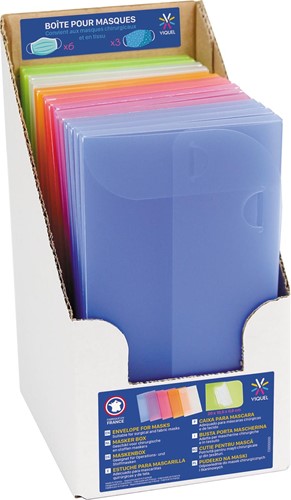 Viquel enveloppen voor beschermende mondmaskers, ft 20 x 10,5 x 0,8 cm, display met 15 stuks-2