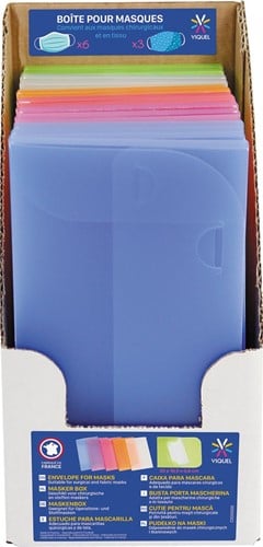 Viquel enveloppen voor beschermende mondmaskers, ft 20 x 10,5 x 0,8 cm, display met 15 stuks
