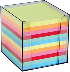 Memokubus transparant gekleurde blaadjes