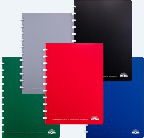 Atoma Eco schrift, ft A4, 144 bladzijden, geruit 5 mm, geassorteerde kleuren-2