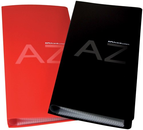 Apli Visitekaartenmap, Ft 27,5 x 12 cm, voor 160 kaarten, zwart-2