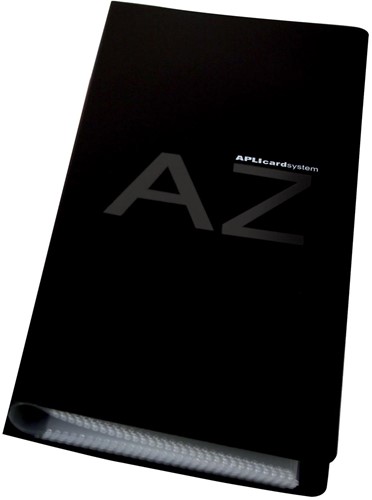 Apli Visitekaartenmap, Ft 27,5 x 12 cm, voor 160 kaarten, zwart