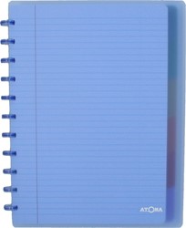 Atoma Seyes schrift, ft A4 +, 120 bladzijden, PP,  gelijnd, met 6 tabbladen en 5 showtassen, assorti