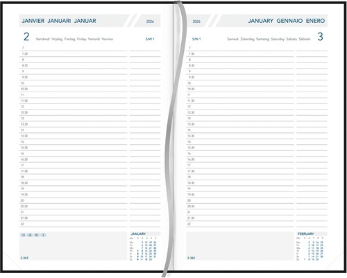 Aurora Daily 32 Florence, zwart, 2026-2