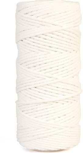 Bouhon macramétouw 200 g, ca.130 m, dikte: 2 mm, wit