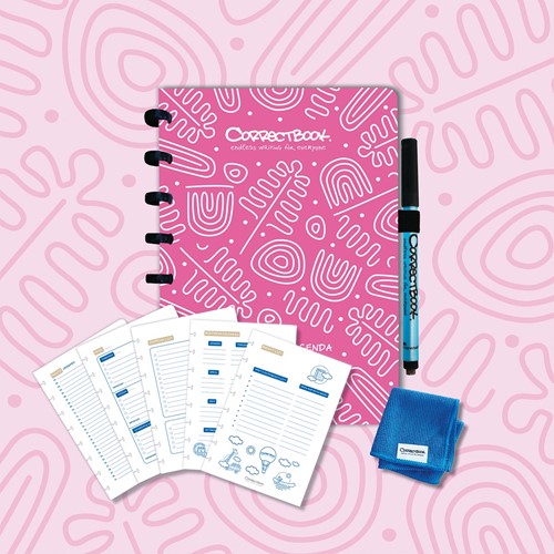 Correctbook Endless Agenda A5, uitwisbaar / herbruikbaar, Blossom Pink (roze)-2