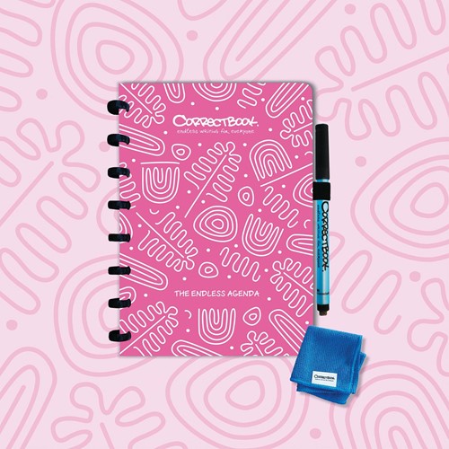 Correctbook Endless Agenda A5, uitwisbaar / herbruikbaar, Blossom Pink (roze)-3