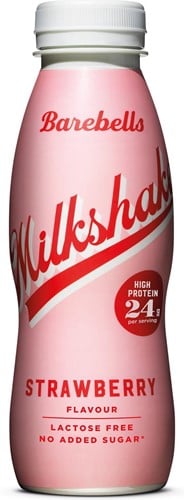 Barebells milkshake aardbei, 33 cl, pak van 8