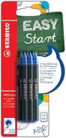 STABILO EASYoriginal rollervulling, medium, 0,5mm, blister van 6 stuks, blauw