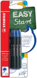 STABILO EASYoriginal rollervulling, medium, 0,5mm, blister van 6 stuks, blauw