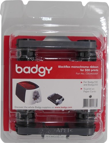 Badgy lint Blackflex, monochroom, zwartn voor kaarten uit papier-2