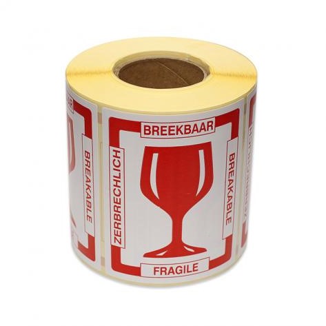 ETIKET TEKST BREEKBAAR 80X110MM ROOD 500 STUK
