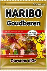 Haribo snoep goudbeertjes, zak van 250 g
