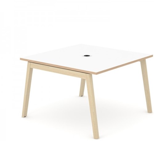 Nova Wood vergadertafel 4 personen met stopcontact