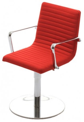 Vergaderstoel Info met verchroomde ronde kolomvoet